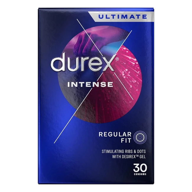 Durex Intense Condoms Regular Fit 30s - Extra Stimulation with Desirex Gel