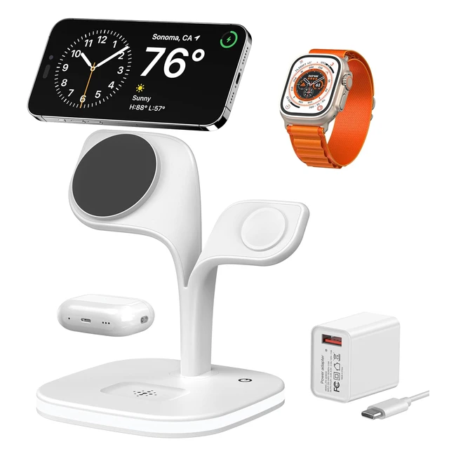 Chargeur Induction Magsafe 5 en 1 - iPhone 12 Pro Max - Charge Rapide