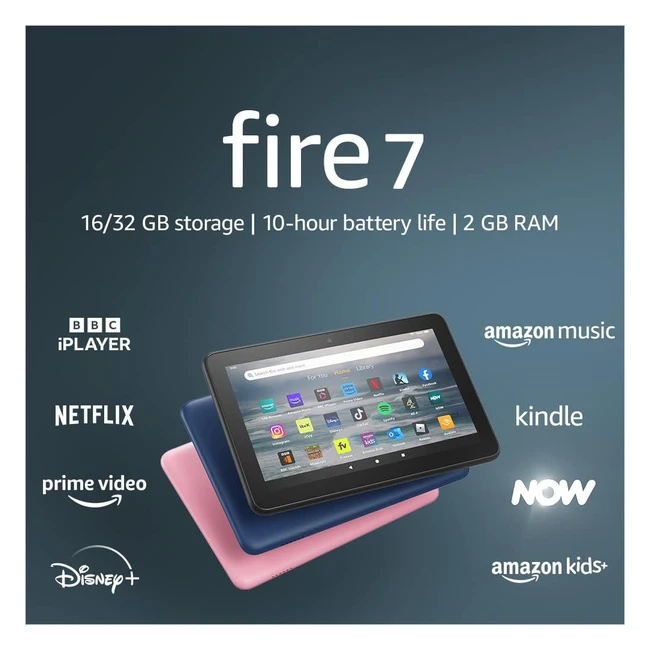 Amazon Fire 7 Tablet 16GB 2022 Model Black - 7 Display Quadcore Processor