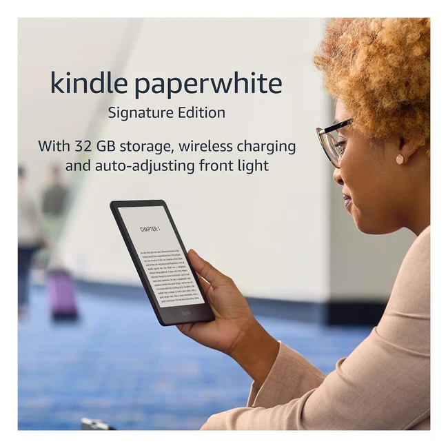 Kindle Paperwhite Signature Edition 32GB - Wireless Charging, Autoadjusting Front Light - Denim