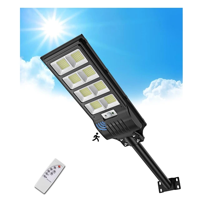 Lampione Solare LED Esterno 400W720LED IP65 Impermeabile - Luce Bianca Fredda 65