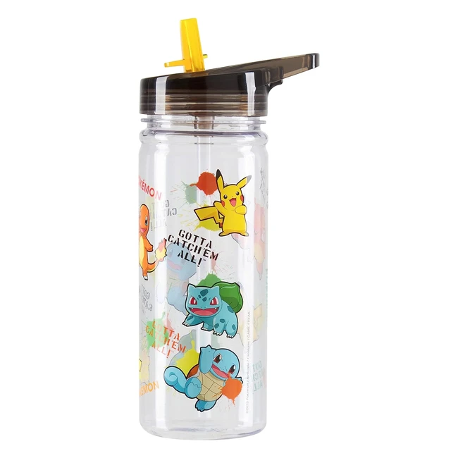 Borraccia Pokemon con Cannuccia 560ml/580ml - Bambini - Senza BPA - Gadget Trasparente AOP