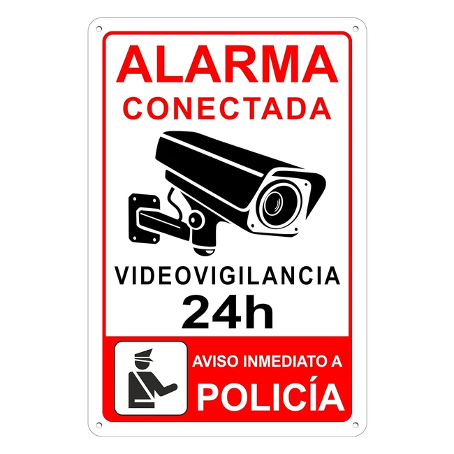 Cartel Alarma Conectada Seal Videovigilancia - Resistente - 20x15 cm