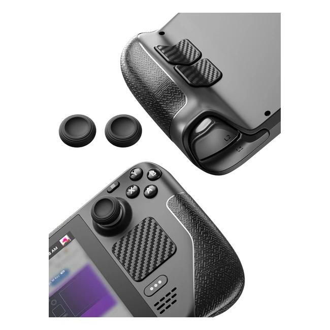 JSAUX Skin Sticker Set kompatibel mit Steam Deck - OLED - rutschfeste Grifffolie - Touchpad-Schutz - Daumen-Gripkappen - Front- und Rückenschutz