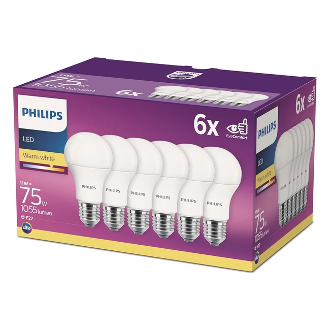 Lot de 6 ampoules LED blanc Philips - Longue dure de vie - IRC80