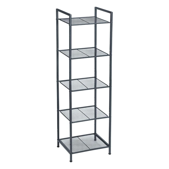 Songmics Badezimmerregal aus Metall Kchenregal 5 Ebenen Badregal Standregal Pflanzenregal Schwarz BSC35BK