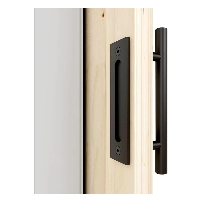 Manija Puerta Corrediza Granero Negro Aluminio 30cm - Wolfbird