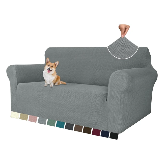 Copridivano Ystellaa 2 Posti Jacquard Elasticizzato Antigraffio Gatto Cani Grigi