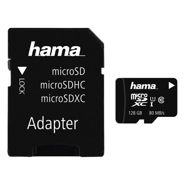Scheda MicroSDXC 128GB Classe 10 UHS-I 80 MB/s - Hama - Adattatore SD Incluso