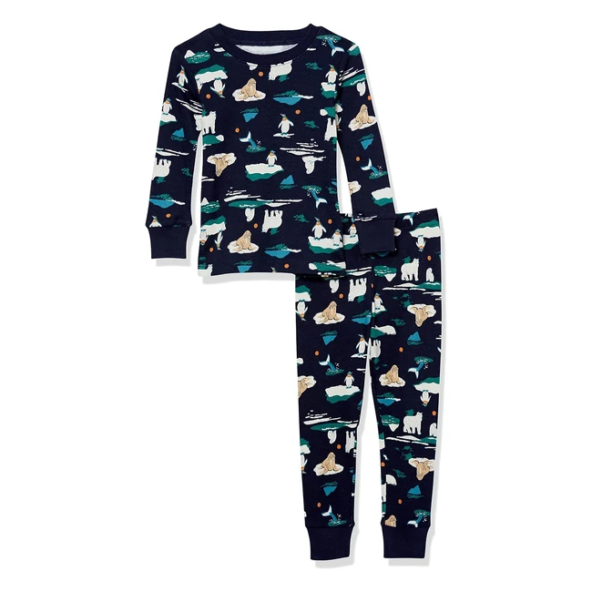 Pyjama coton coupe ajuste enfant bleu marine - Amazon Essentials ARCTIC 4 ans