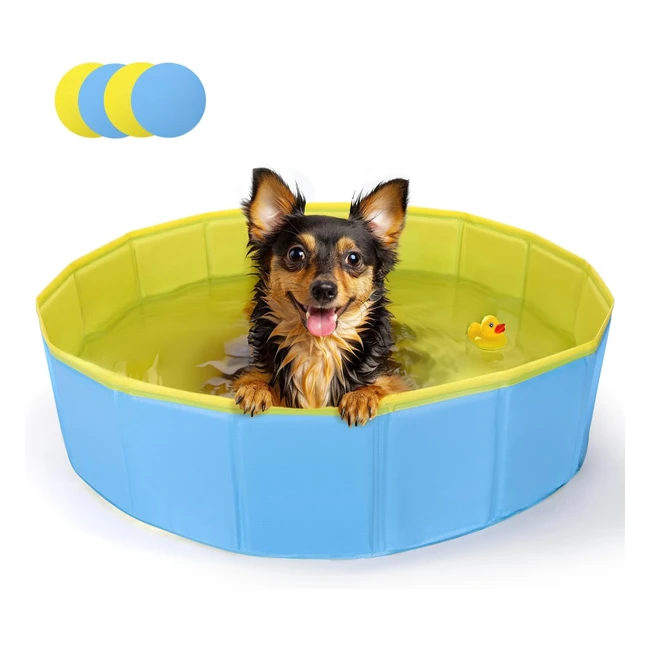 Piscine pour chien rigide Nobleza 80x20cm S Bleu Jaune