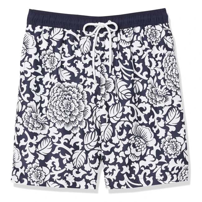 Amazon Essentials Men's Quick-Dry Swimming Trunks XL Black Floral #12345