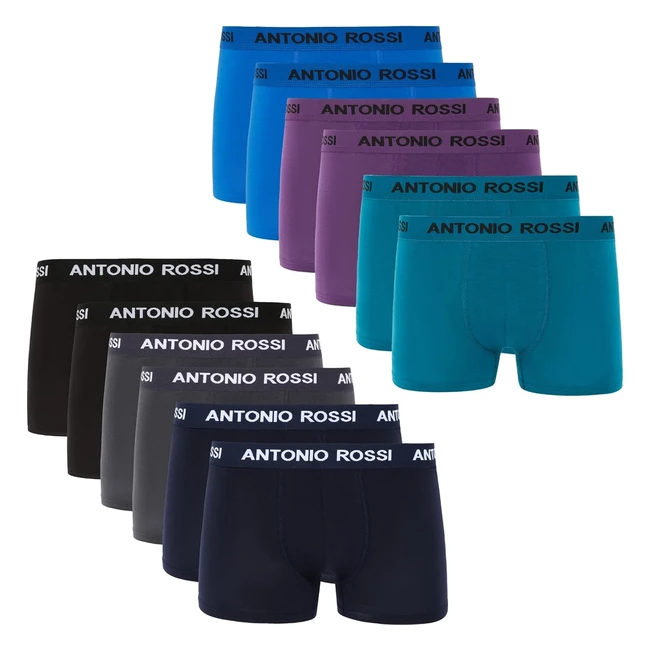 Pack 12 Boxers Ajustados Antonio Rossi Hombre - Cintura Elstica - Suaves y Tra