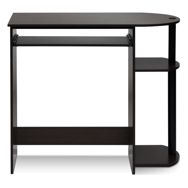 Furinno Simplistic Computer Desk Dark Brown 80 w x 73 h x 40 d - Easy Assembly & Sturdy Design
