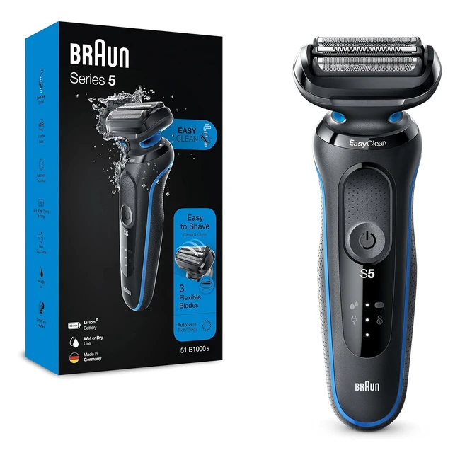 Braun Series 5 51B1000S Electric Shaver - Close Shaving, Autosense Technology, EasyClean System