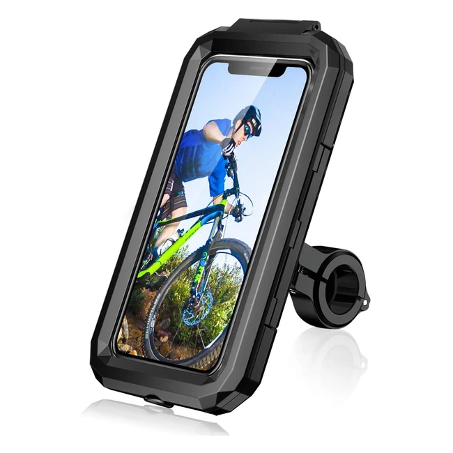 Support téléphone vélo moto scooter universel étanche 360 rotation VTT guidon housse pour smartphones noir