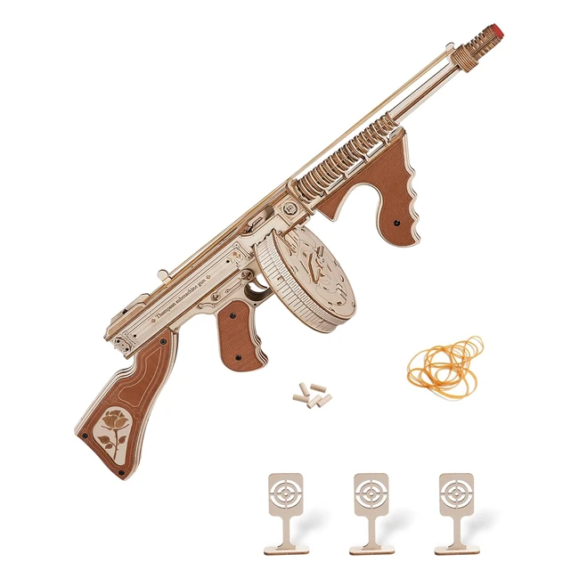 Puzzle 3D ROKR Thompson M1928 Maqueta de Madera - Modelo Autocargable - Regalo p