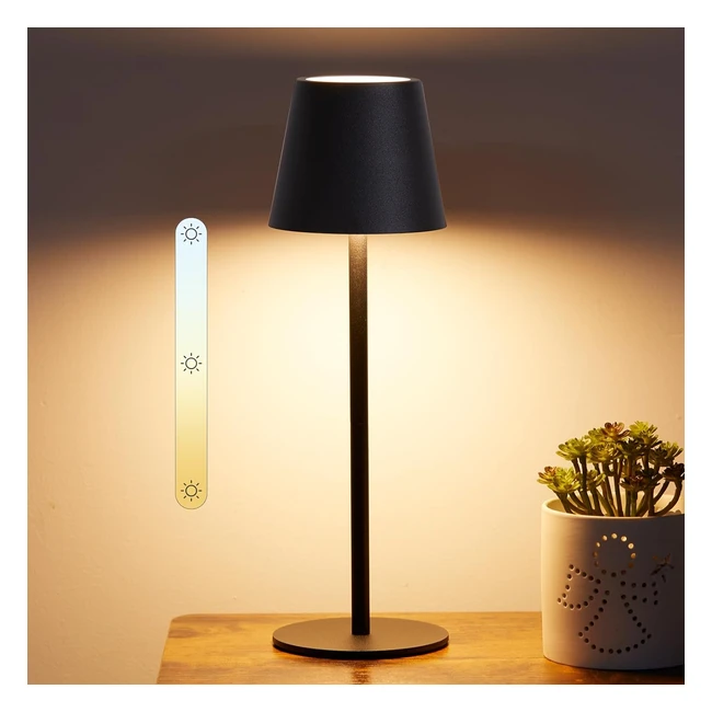 Lampada da tavolo LED ricaricabile senza fili touch sense dimmerabile 3 luci LED