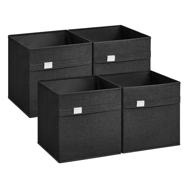 Songmics Cube Storage Boxes Set of 4 33x33x33 cm - Foldable Handles - Washable F