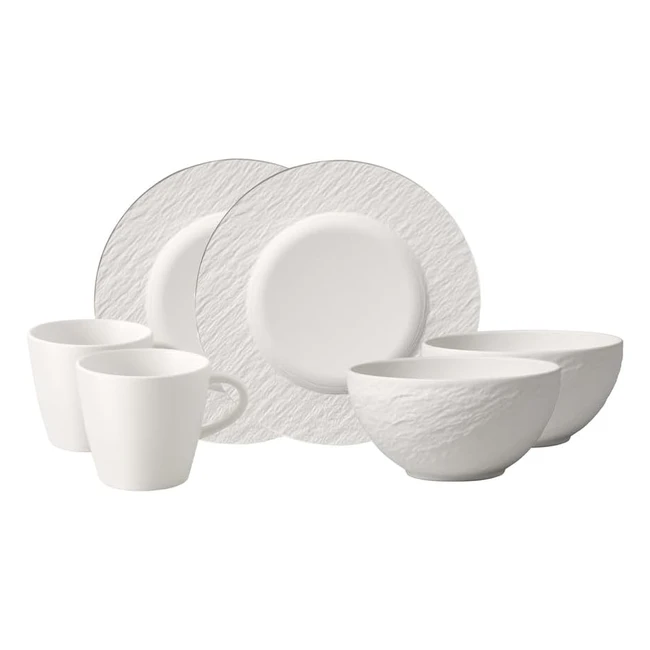 Villeroy  Boch Set Desayuno 6 Piezas Premium Blanco - Para 2 Personas