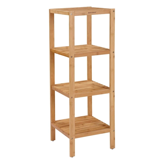 Songmics 4-stufiges Badezimmerregal aus Bambus - Platzsparendes Standregal für Küche, Wohnzimmer, Schlafzimmer - BCB54YV1