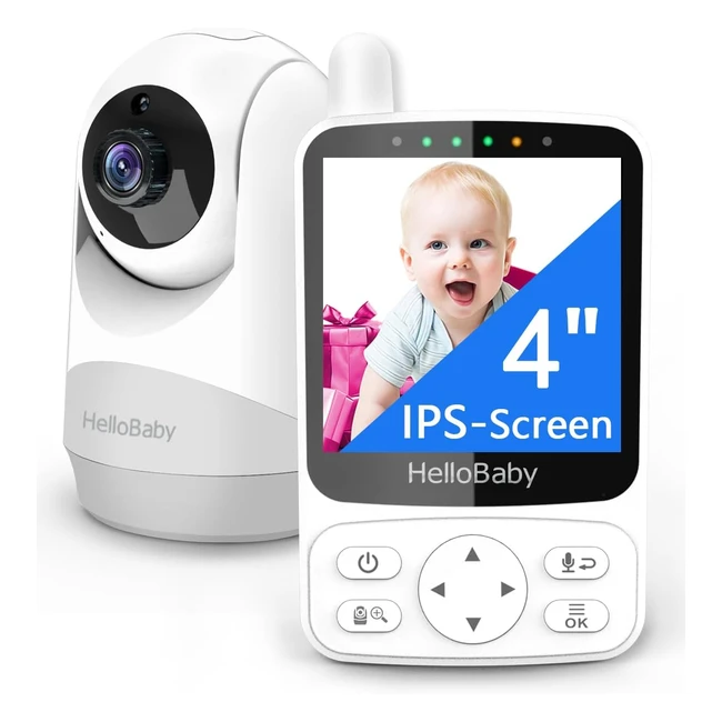 HelloBaby Baby Monitor 29Hr Battery Life Camera Night Vision No WiFi 355120 Remote Pan Tilt 2x Zoom Eco Mode
