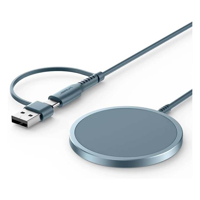 JSAUX 15W Magsafe Charger - Magnetisches kabelloses Ladepad - Kompatibel mit iPh