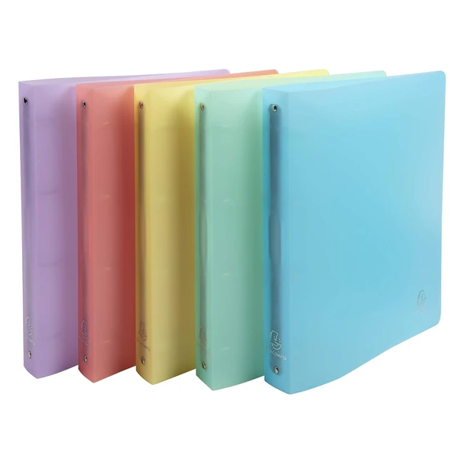 Lot de 5 Classeurs Exacompta RF 51970E Chromaline PP - 4 Anneaux - 30mm - 40mm