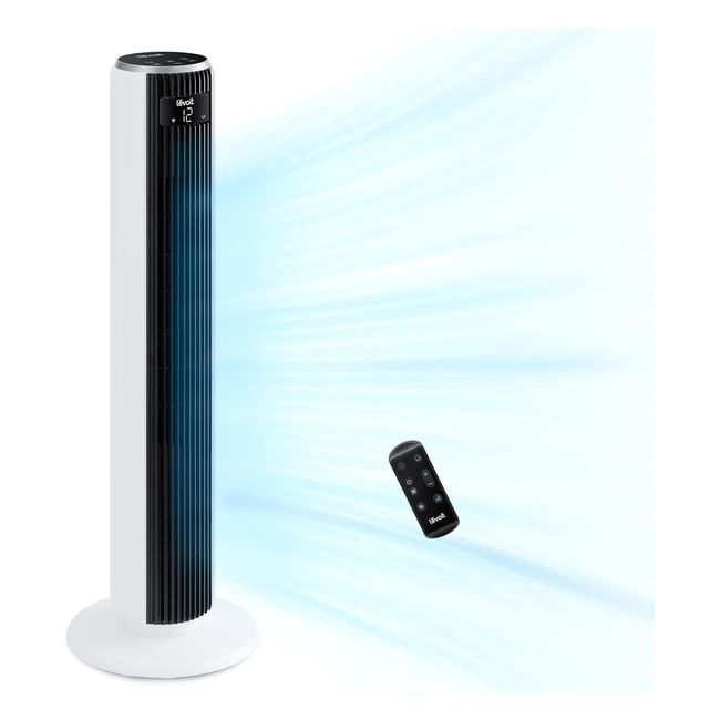 Levoit Silent Tower Fan 79ms Cooling 20db Quiet 26W Energy 4 Modes 12 Speeds 12h Timer