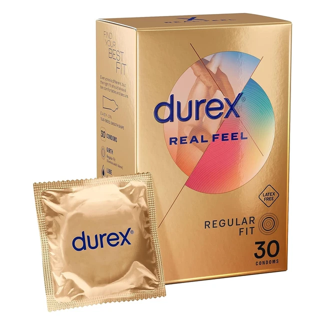 Durex Real Feel Condoms Regular Fit 30s Latex Free Extra Silicone Lube