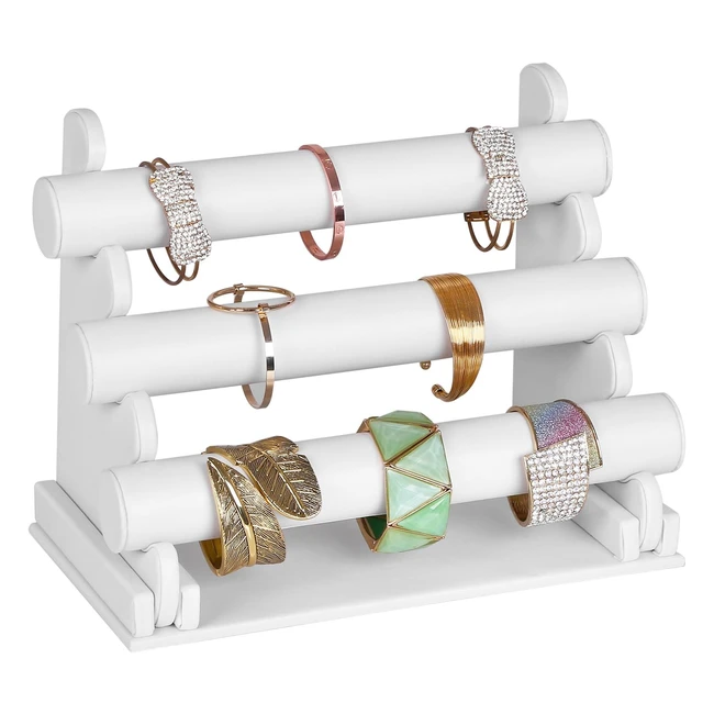 Songmics 3Bar Bracelet Holder White JDS101 - Jewelry Display  Organizer Stand