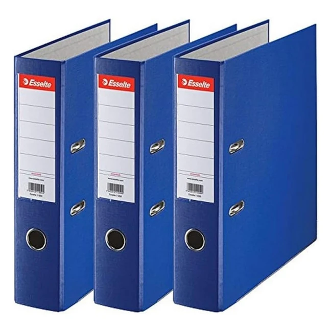 Pack de 3 Classeurs Levier Esselte Essentials Bleu Foncé dos 75mm A4 PP 624291
