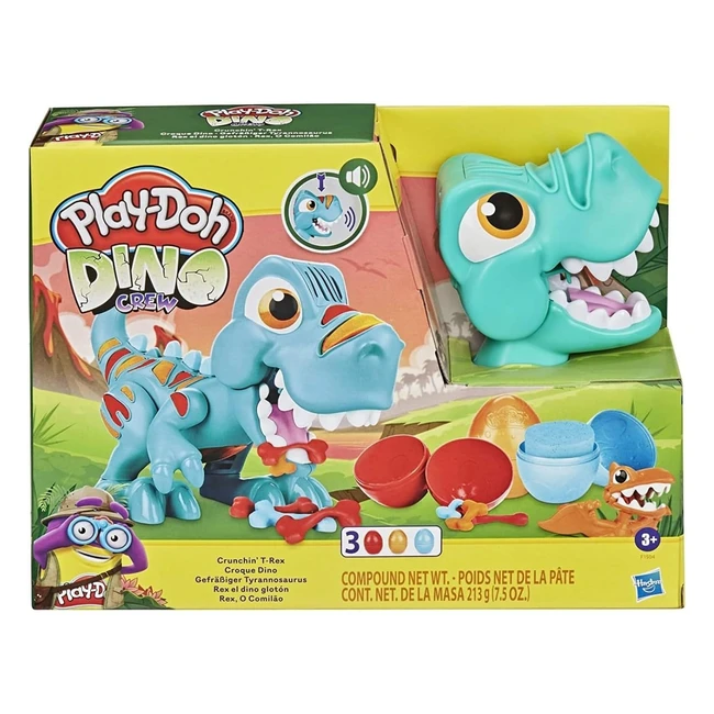 Play-Doh Dino Crew Crunchin' T-Rex Toy for Kids 3+ with Dinosaur Sounds & 3 Eggs