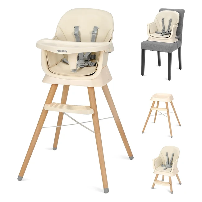 Trona Ezebaby 6 en 1 Asiento Elevador Silla Infantil Beige