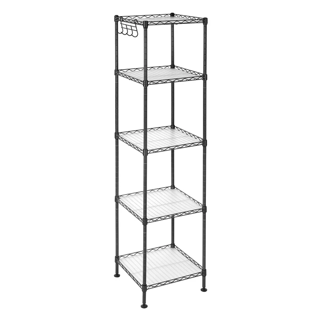 Songmics Badregal Schwerlast Metall bis zu 100 kg mit 5 PP Panels und abnehmbaren Haken