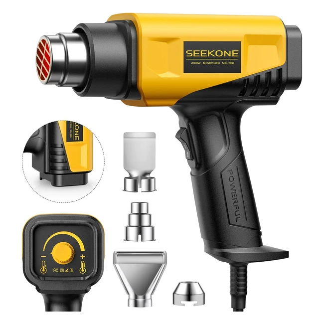 SeekOne Pistola de Calor 2000W Compacta 50650 con Control de Temperatura y Calentamiento Rápido