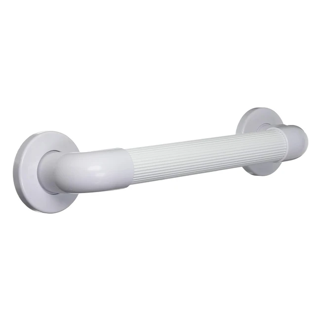 NRS Healthcare Plastic Fluted Grab Rail White F19467 30cm - Safer Grip & Stability