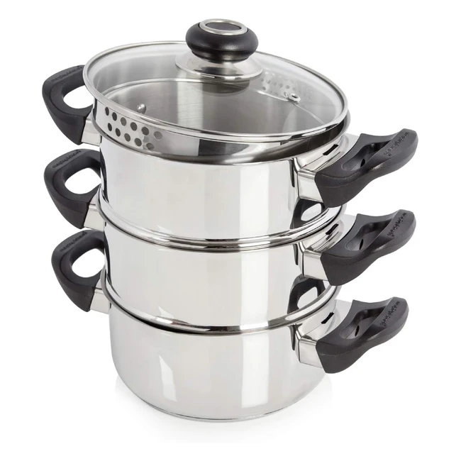 Morphy Richards Equip 970008 3 Tier Steamer - Stainless Steel 18 cm - Healthy Co