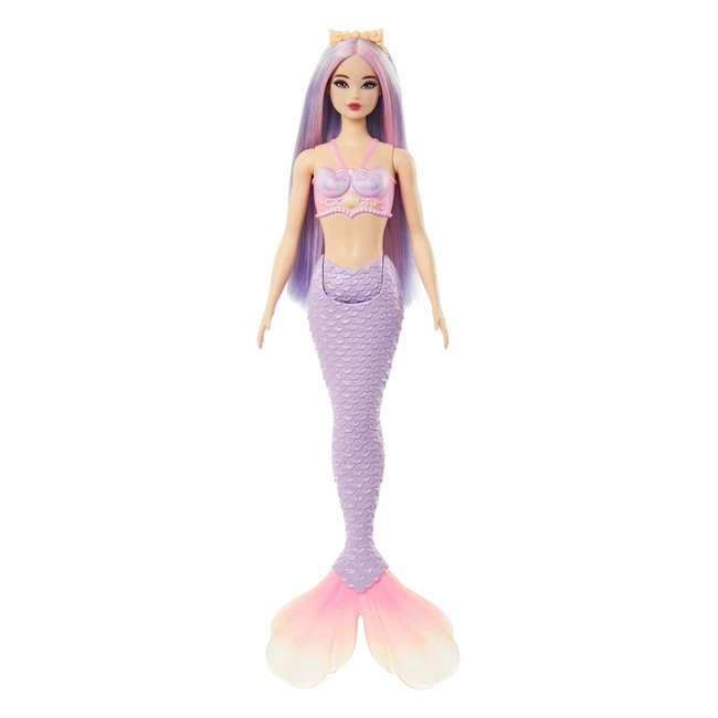 Barbie Sirena Bambola Rosa e Lilla HRR06 - Corpetto Conchiglie e Coda Lavanda - 