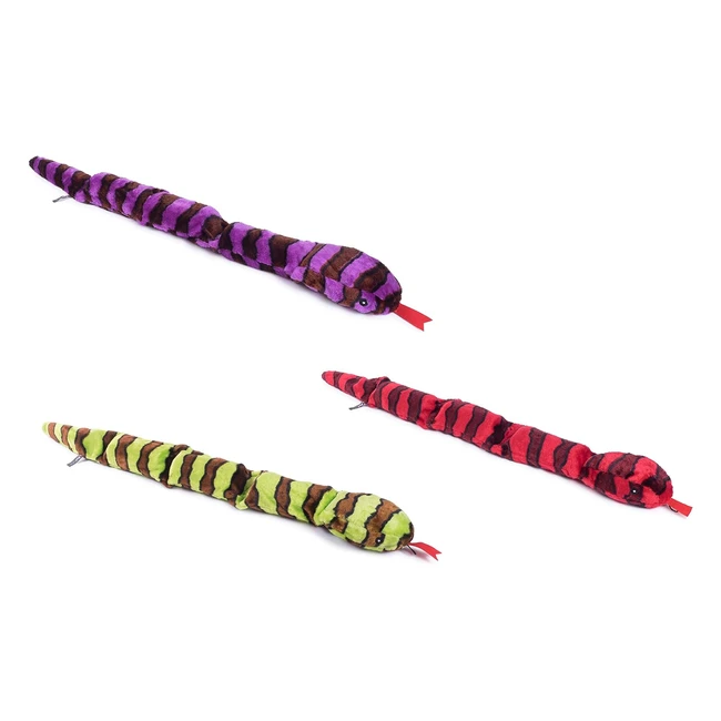 Petface Snake Plush Dog Toy 70 cm - Engaging Squeaker Soft  Cozy - DogToy Pe