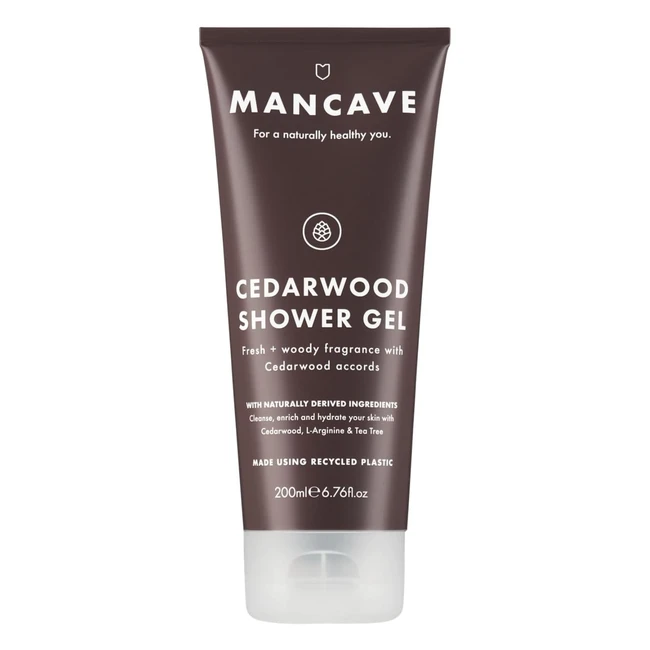 Mancave Cedarwood Shower Gel 200ml | Fresh Wood Aroma | Natural Formulation | Vegan Friendly