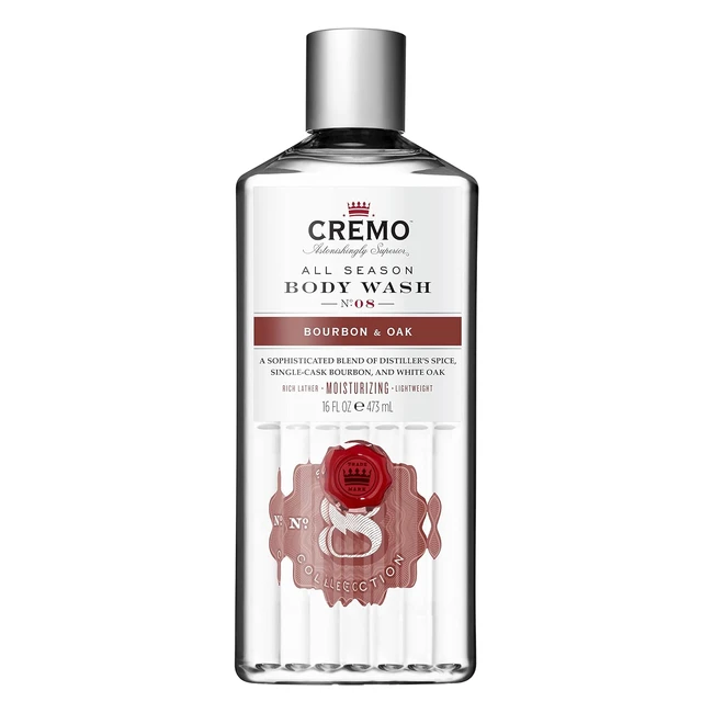 Cremo Bourbon Oak Body Wash 473ml  Moisturizing  Distillers Spice  Single-Cas