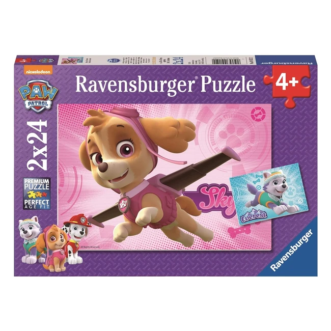 Ravensburger Disney Paw Patrol Skye Everest Puzzle per Bambini 2 x 24 Pezzi 9152