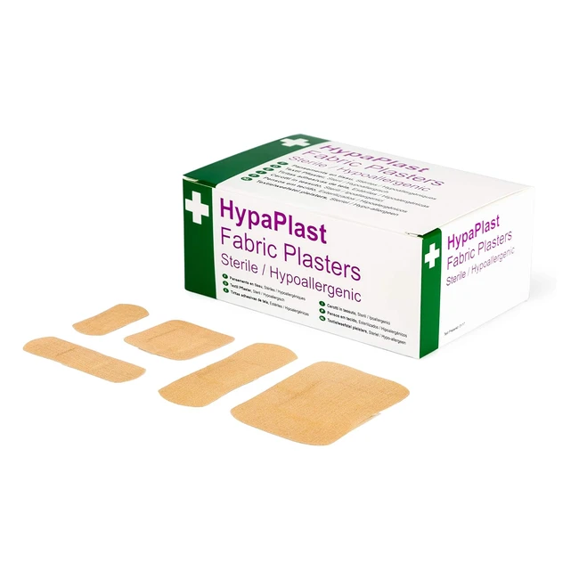 Safety First Aid Group Hypaplast Fabric Plasters - Assorted 100 Sterile Hypoallergenic
