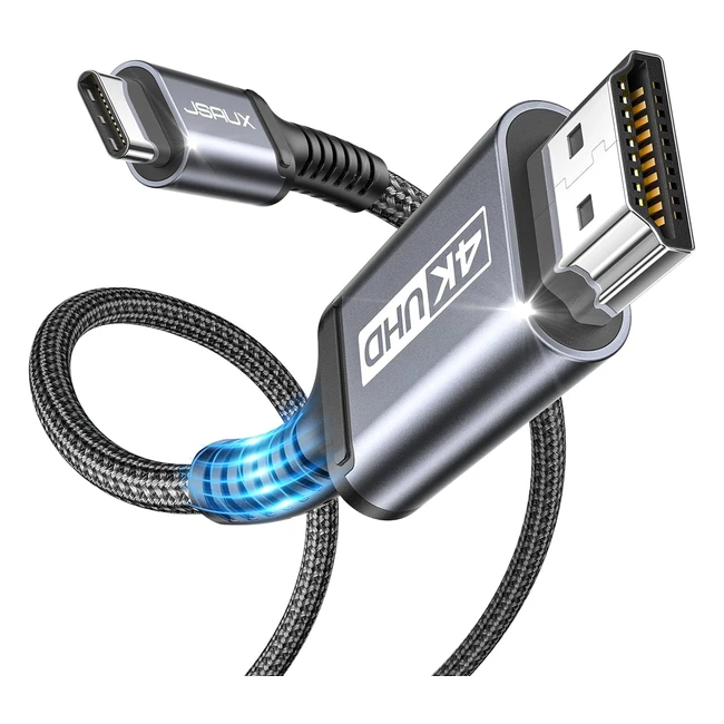 JSAUX USB C to HDMI Kabel 2m 4K UHD Thunderbolt 3 Kompatibel fr iPhone 15 Pro 
