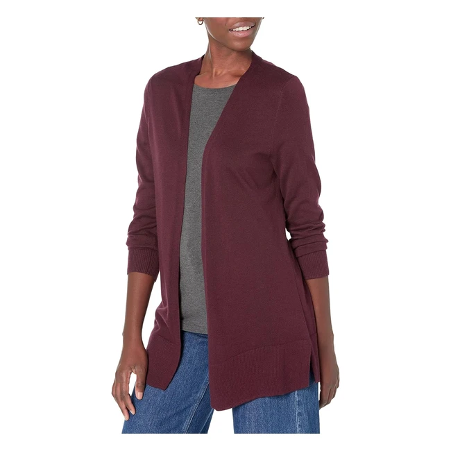 Amazon Essentials Damen Leichte Strickjacke Vorne Offen XL Burgunderrot