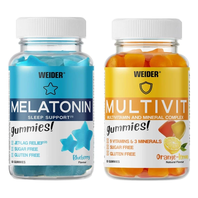 Weider Pack Melatonin Multivit Gummies 6080 - Caramelle Gommose Mirtillo Limonea