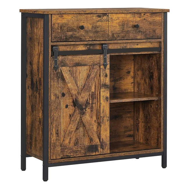 VASAGLE LSC100B01 Sideboard mit Regal und Schublade Kchenschrank Kommode mit S