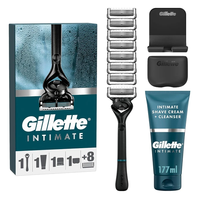Gillette Intimate Set Herren Nassrasierer 8 Klingen 2in1 Rasier- & Duschcreme 177ml