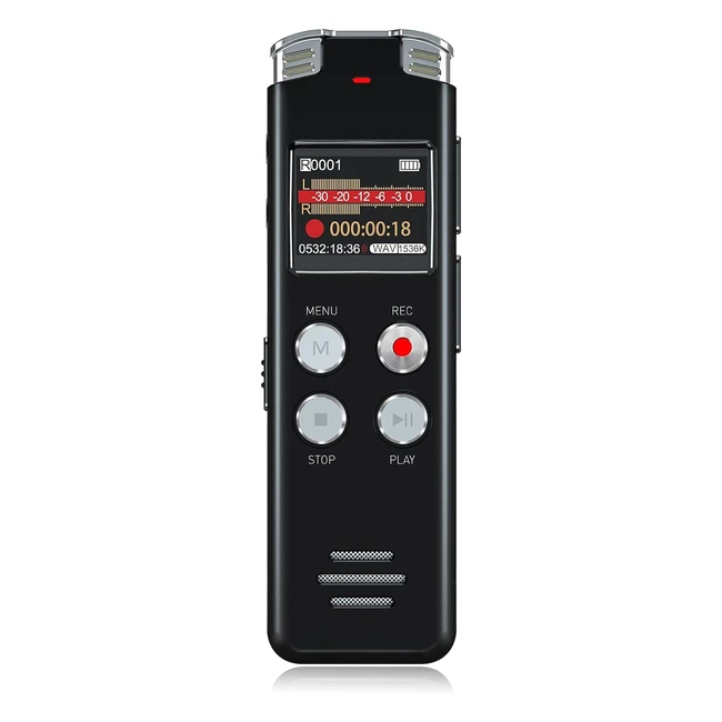 64gb Digital Voice Recorder EVISTR L357 USB Rechargeable Dictaphone - Crystal Cl
